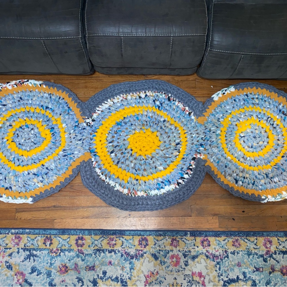 Handmade Multicolor Crochet Rug - Picture 3 of 8